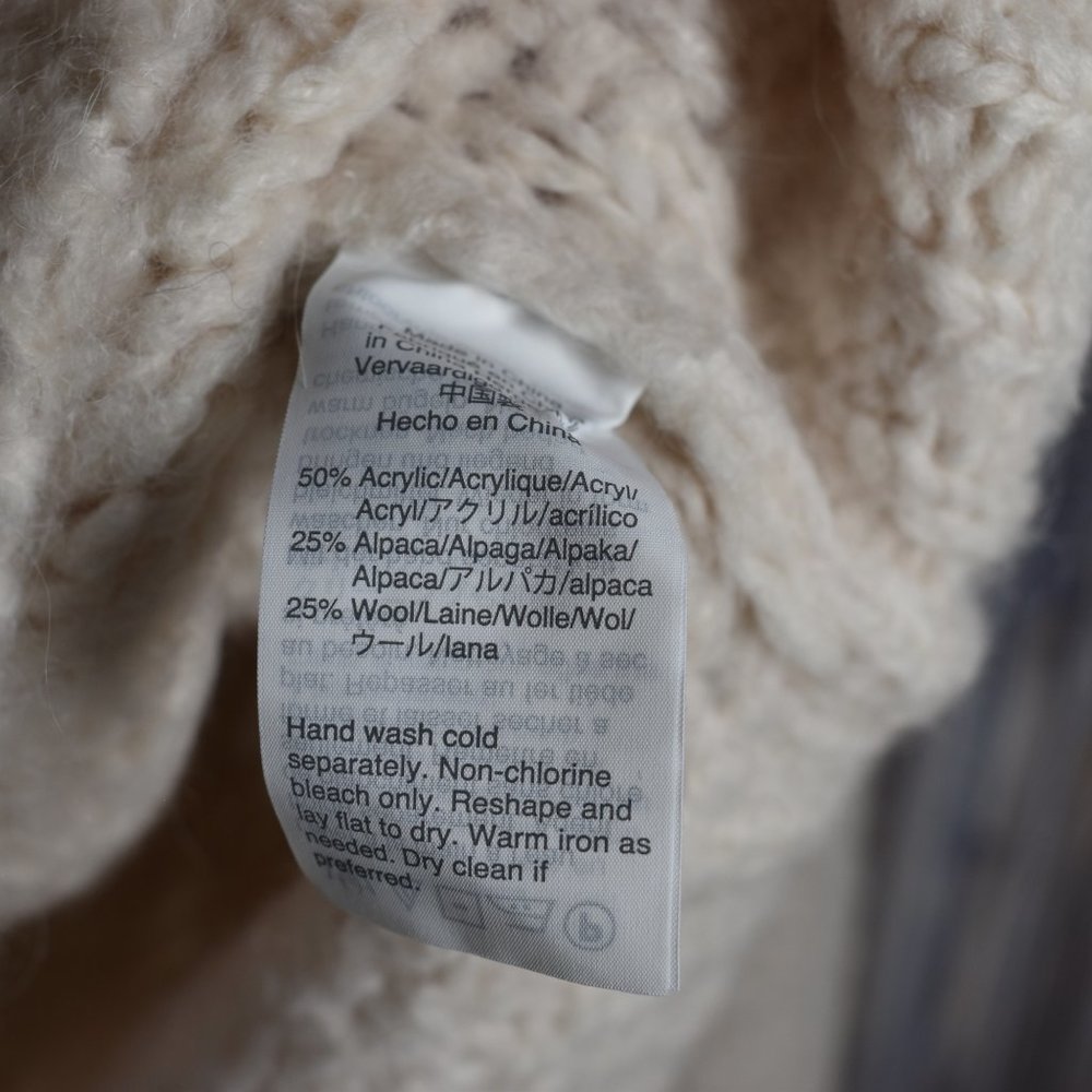 Point Sur Pointelle Knit Sweater Wool Alpaca XXL - Picture 5 of 8